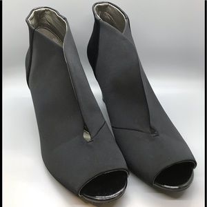 Black Peep Toe Wedge Dress Shoes